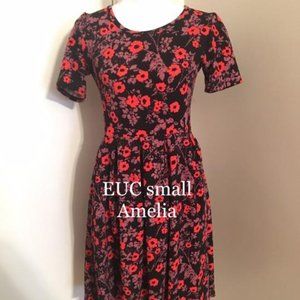 Lularoe Amelia Dress Floral Andy Warhol